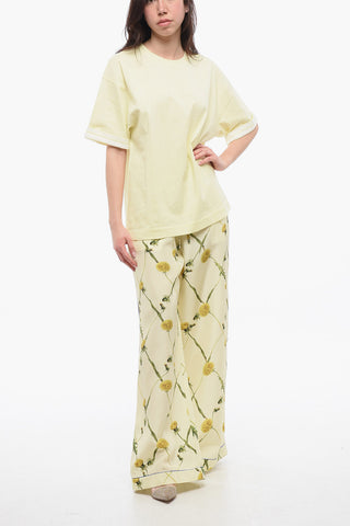 T-Shirt Girocollo Dropped Shoulder in Cotone