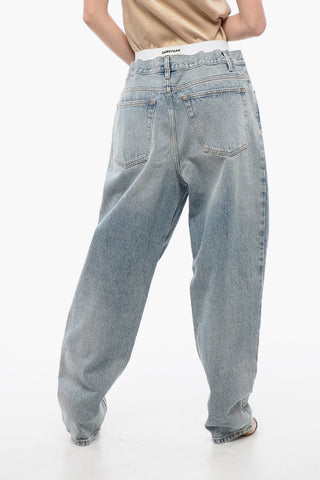 Low-Waisted JANE Distressed Jeans with Logoed Elastic Band 20cm