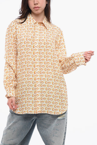 Silk Blouse with Golen Motif