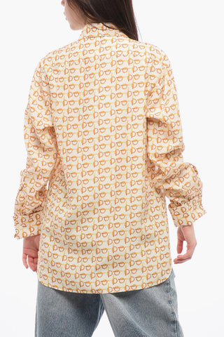 Silk Blouse with Golen Motif