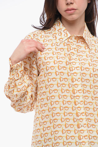 Silk Blouse with Golen Motif