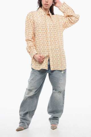 Silk Blouse with Golen Motif