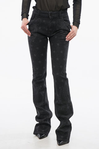 Paisley Patterned Bootcut Denims