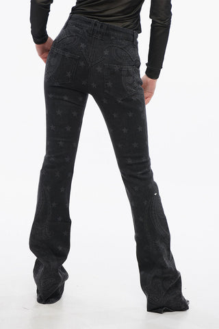 Paisley Patterned Bootcut Denims