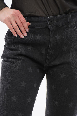 Paisley Patterned Bootcut Denims
