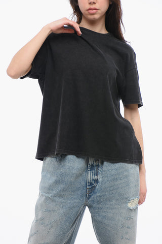Acid-Wash Effect Crew-neck T-Shirt
