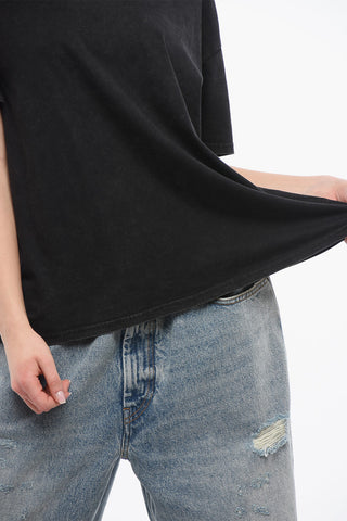 Acid-Wash Effect Crew-neck T-Shirt