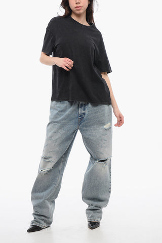 Acid-Wash Effect Crew-neck T-Shirt
