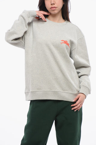 ROBERT INDIANA Brushed Cotton Crewneck Sweatshirt with Maxi Print on the Back