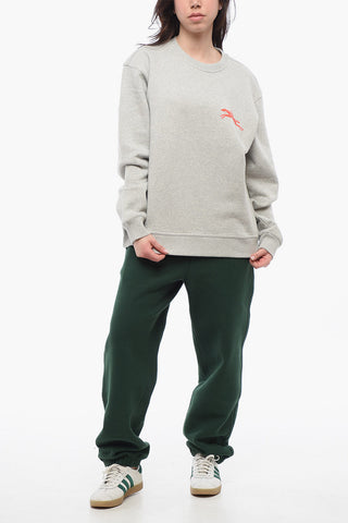 ROBERT INDIANA Brushed Cotton Crewneck Sweatshirt with Maxi Print on the Back