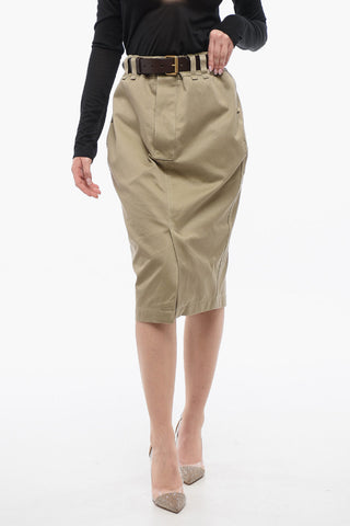 Pencil Skirt with Leather Belt