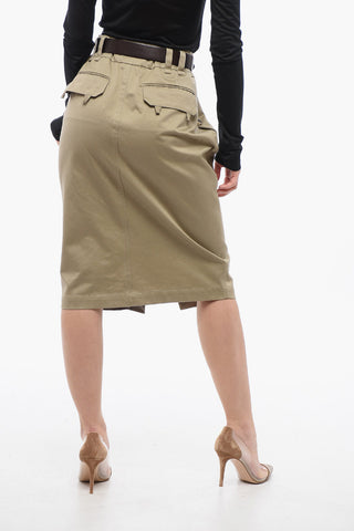 Pencil Skirt with Leather Belt