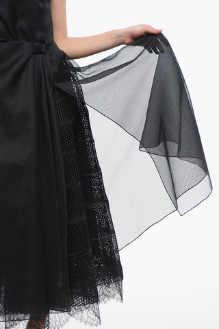 Double-layered Strapless Dress with Side Zip