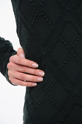 Wool Dress with Geometric Trimming
