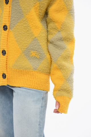 Cardigan in Lana con Motivo Argyle
