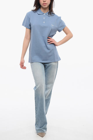 Piquet Cotton 3-Buttons Polo Shirt with Embroidery