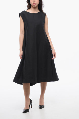 Cotton Cady Dress with Cocoon Silhouette