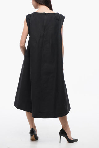 Cotton Cady Dress with Cocoon Silhouette