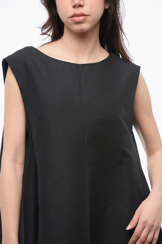 Cotton Cady Dress with Cocoon Silhouette