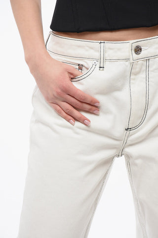 Straight-Fit Denims with Contrasting Stitching 20cm