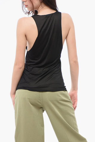 Silk Tank Top with V-neckline