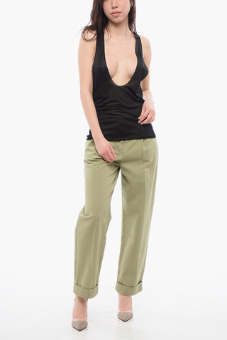 Silk Tank Top with V-neckline