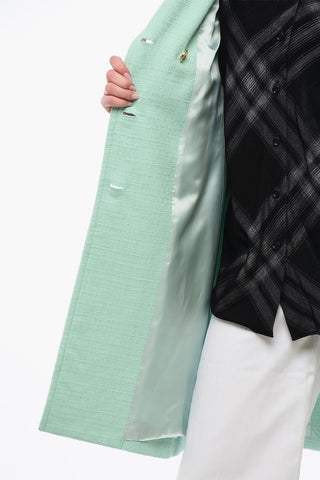 Cappotto in Tweed con Ricamo