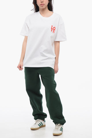 T-shirt Girocollo Oversize con Ricamo Love