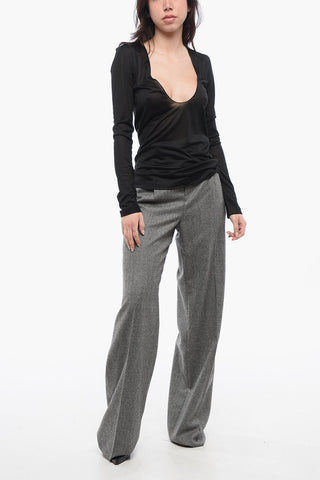 Silk Sheer Sweater with V-neckline