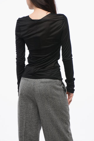 Silk Sheer Sweater with V-neckline