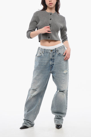 Cable-Knit Wool Cropped Cardigan