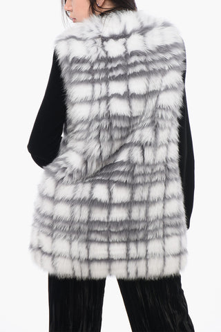 바이컬러 퍼 베스트