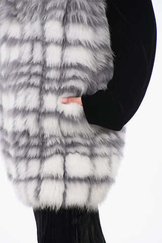 바이컬러 퍼 베스트