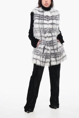 바이컬러 퍼 베스트