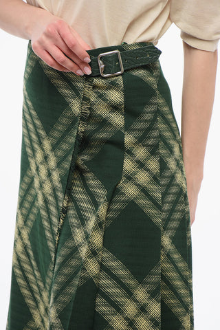 Wool Wrap Skirt with Fringed Hem