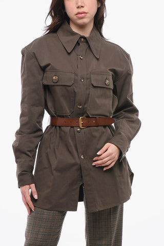 SAHARIENNE Overshirt with Leather Belt