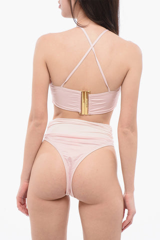Set Bikini ROSE DRAPÈ con Slip a Vita Alta