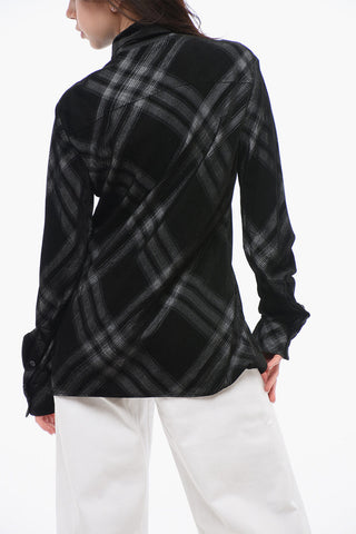 Camicia Lunga in Flanella con Fantasia a Quadri