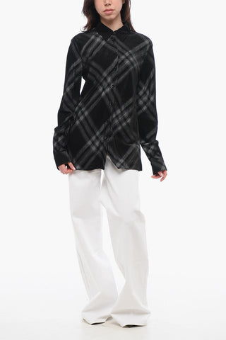 Camicia Lunga in Flanella con Fantasia a Quadri