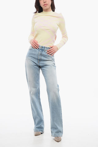 Jeans a Gamba Dritta Effetto Distressed 23cm