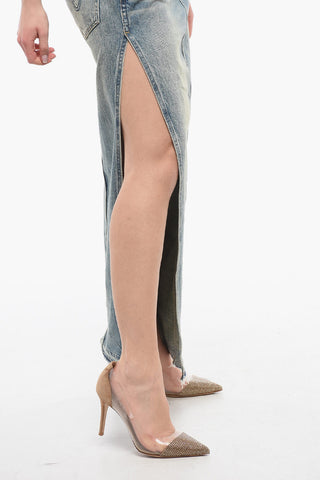 Denim Skirt with Side Slit