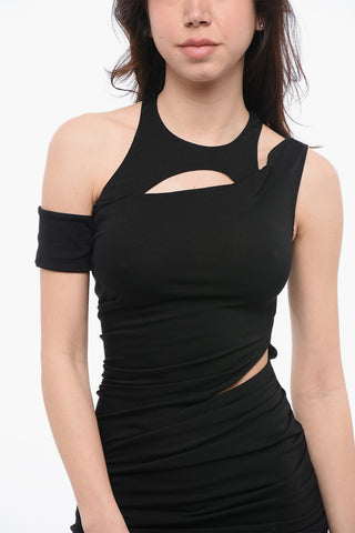 Gathered Dress With Cut-Out Detail