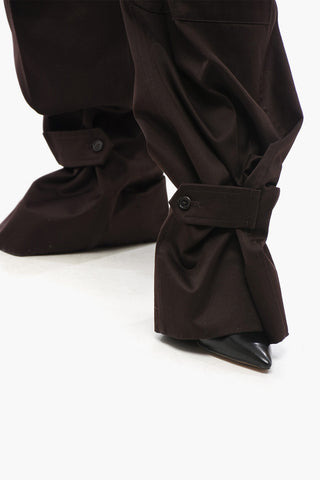 High-waisted Cargo Pants with Leather Belt