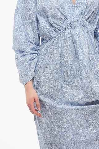 Floral Motif RYAN Dress with Side Slit