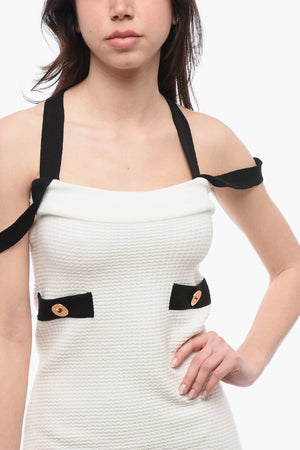 Mini Abito con Spalline Incrociate