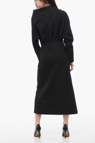 Abito Off-Shoulder in Misto Lana