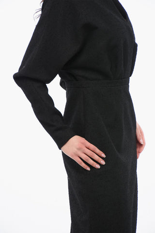 Abito Off-Shoulder in Misto Lana