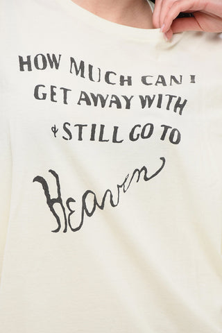 Solid Color Crewneck T-Shirt with Contrasting Print
