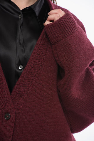 Cardigan In Lana Drop Shoulder