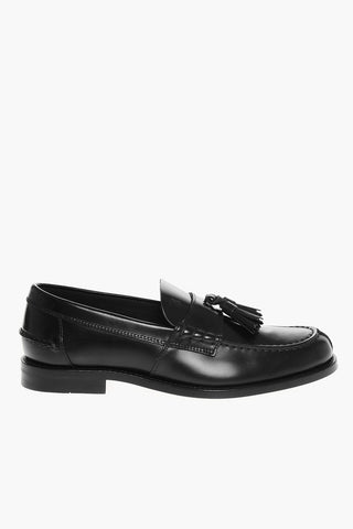 Brushed Leather Loafers With Tassels